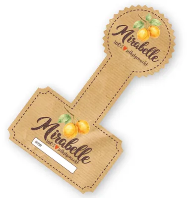 Produktbild von Itenga 50 x Kombi Marmeladenetikett für Deckel und Glas - Mirabelle