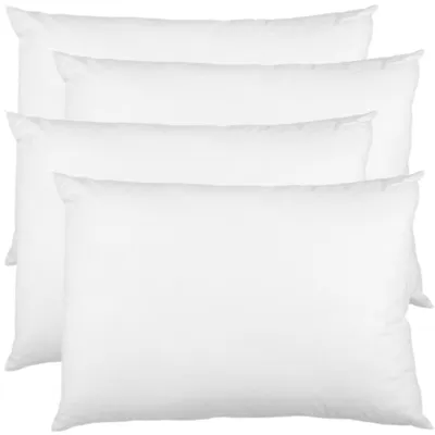 Obrázek produktu pro Sada polštářů 4 50 x 70 cm prošívaný polštář z mikrovlákna - polštář pro alergiky výplň polštář postel polštář polštář na spaní bílý polštář