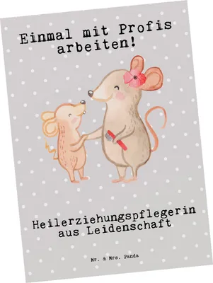 Produktbild von Mr. & Mrs. Panda Postkarte Heilerziehungspflegerin Leidenschaft - Grau Pastell - Geschenk, Heilerziehungspfleger, Grußkarte, Ausbildung, Ansichtskarten, Heilpädagoge