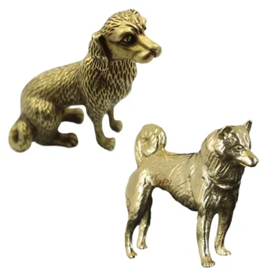 Image de Statue de Messing "Hond" - Mini-ornement rétro pour bureau