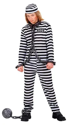 Produktbild von Kostüm Kid Sträfling Schwarz Weiß Größe: 140