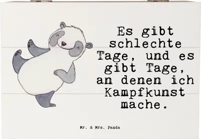 Produktbild von Mr. & Mrs. Panda Box Panda Kampfkunst 22 x 15 cm - Weiß - Geschenk, geschenkkiste, Truhe, Schatulle, Kiste mit Deckel, Kampfsportarten, Erinnerungsbox, Selbstverteidigung