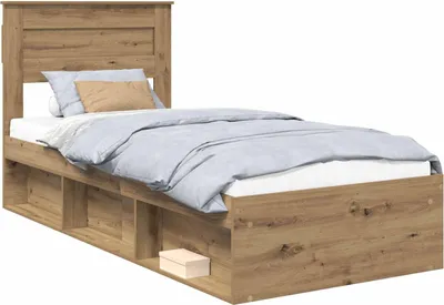 Zdjęcie produktu dla Ramka łóżka Dąb rzemieślniczy 100 x 200 cm Lite drewno sosnowe
