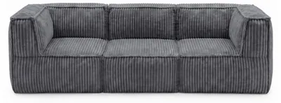 Produktbild von Modulares 3-Sitzer-Sofa mit abnehmbarem Bezug aus Cord BANANAIR 90x262 cm dunkelgrau
