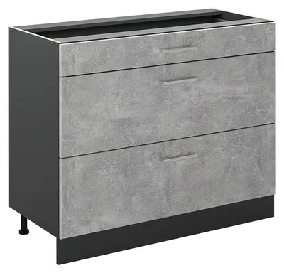 Obrázok produktu pre Kuchynská spodná skrinka Vicco R-Line betón/antracitová 100 cm bez pracovnej dosky, Model 71551