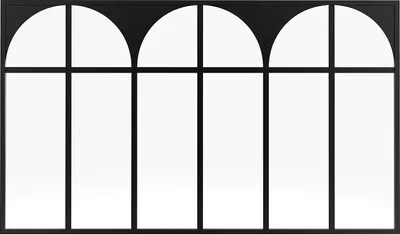 Produktbild von Industrielle/künstlerische Glaswand aus pulverbeschichtetem Aluminium 180 x 105 cm - Schwarz - ARCADEA