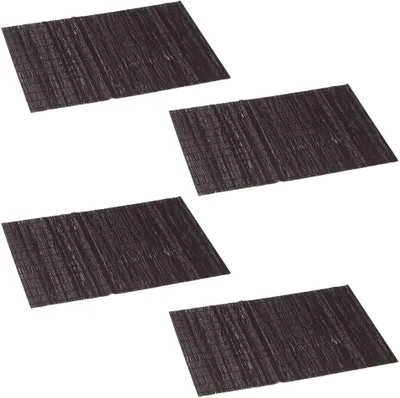 Produktbild von 4er Set Bambus Platzmatten in Schwarz Tischsets Platzsets Unterlage Platzdecken Tischdecke Tischmatten Tischunterlage