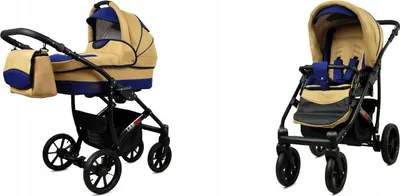 Produktbild von BabyLux® Largo | 2in1 Kinderwagen Set | Coffe Sailor Blue | Kombikinderwagen | Kinderwagenset |