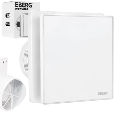 Zdjęcie produktu dla EBERG EVO WM 100 Wentylator Łazienkowy 100 mm Klapa Zwrotna Biały Mat