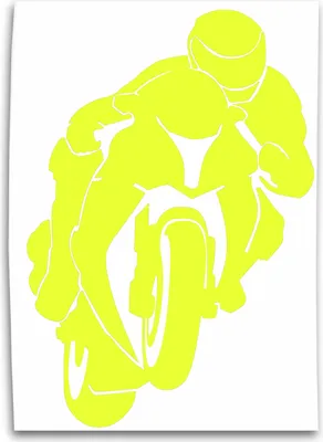 Produktbild von Motorradfahrer Auto Aufkleber, Design 1, gelb
