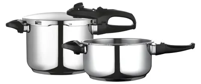 Obrázok produktu pre Fagor Duo, sada dvoch hrncov pod tlakom, objem 4 + 6 litrov, priemer 22 cm, tlak 60/100 kPa, s vnútornými značkami