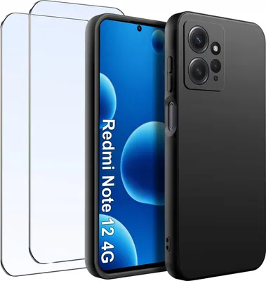 Zdjęcie produktu dla ZESTAW Etui do Xiaomi Redmi Note 12 4G Matowe Silikon Slim + 2 SZTUKI SZKŁO