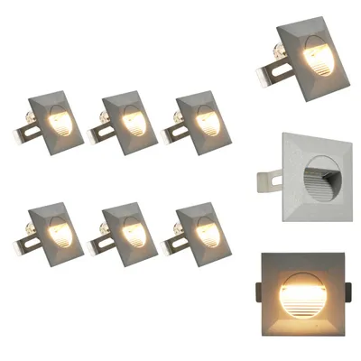 Immagine prodotto di vidaXL Luci da parete per esterni 6 pz. LED 5 W Argento Quadrato - Illuminazione per esterni