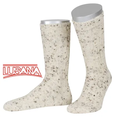 Lusana Shoppersocke Loden Tweed in beige