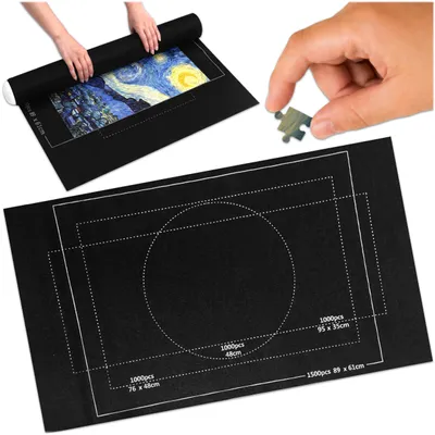 Produktbild von KRUMAD Puzzleunterlage 1000 Teile, Filz Puzzlematte zum Rollen 66x117 cm, Puzzle Aufbewahrung mit Tube, Puzzlebrett