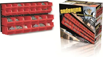 Obrázek produktu pro Prosperplast NTBNP1 Závěsný panel s 28 boxy na nářadí ORDERLINE 800x195x400 červený