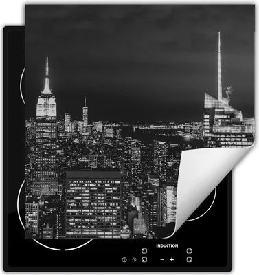 Produktbild von DarHaus Herdabdeckplatte 50x52 cm Anti Rutsch Matte Aufrollbar, nacht - Stadt