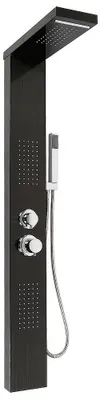 Produktbild von Duschpaneel – Duschsäule – Regendusche – Handbrause – Hydromassage – Schwarz, Edelstahl – 15 x 47 x 130 cm