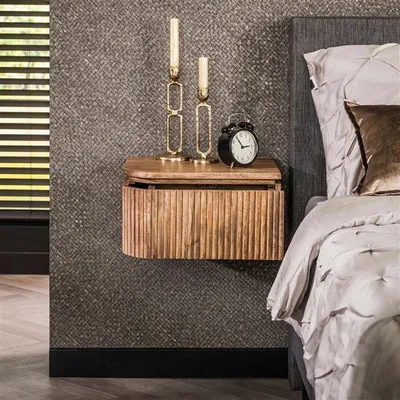 Produktbild von Hoyz-Kollektion – Nachttisch Wave L+R abgerundet – Massives Mango-Natur – 2er-Set