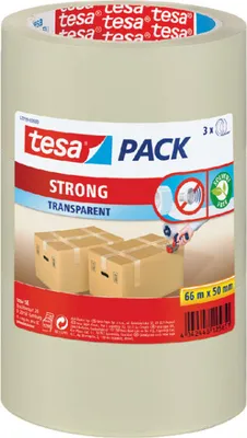 Produktbild von TESA Strong, Polypropylen, Karton, 66 m, 50 mm, 3 Stück(e)