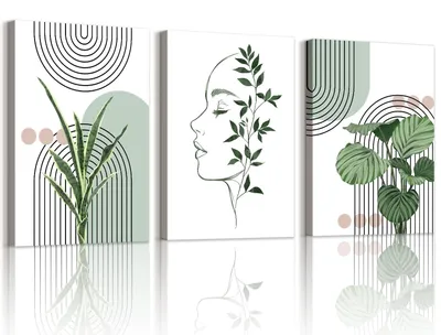 Productafbeelding van Set van 3 Boho Canvas Wandkunst Prints in 30x40cm
