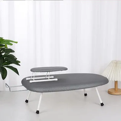 Produktbild von Tischbügelbrett mit Mini-Bügelbrett - Klappbar und Kompakt - 60 x 37 cm - Silber