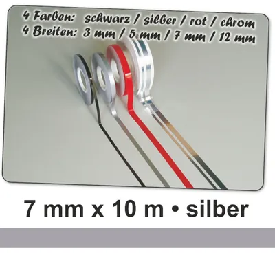 Produktbild von Hermann Schütz Auto Zierstreifen Deco-Stripe silber 7mm x 10m
