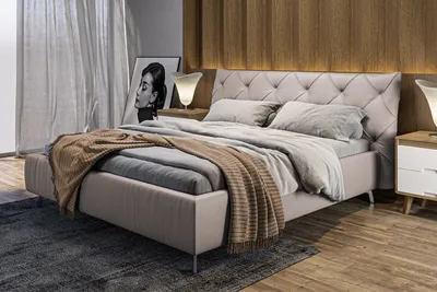 Produktbild von KAWOLA Bett ANNY Polsterbett Kopfteil niedrig Leder hellgrau 200x200cm