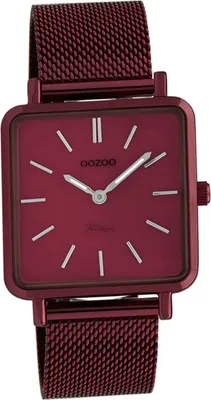 Produktbild von Oozoo Damen Armbanduhr weinrot Analog C20011 Vintage Edelstahlarmband D2UOC20011