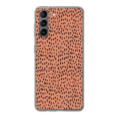 Produktbild von MuchoWow® Handyhülle Schutzhülle Hülle für Samsung Galaxy S21 Polka dots - Schwarz - Orange Silikon Softcase Handy Hülle - Softcase