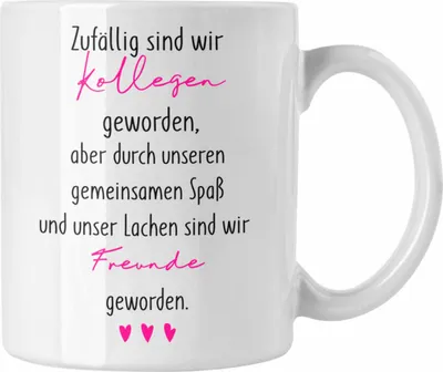 Produktbild von Trendation - Kollegen Tasse Geschenk Wenn Aus Kollegen Freunde Werden Kaffeetasse Abschiedsgeschenk (Weiß)