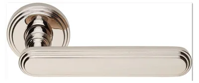 Produktbild von Runder Rosengriff, Set mit 12 Stück, vernickelt, für Innentüren ohne Schlüssel.