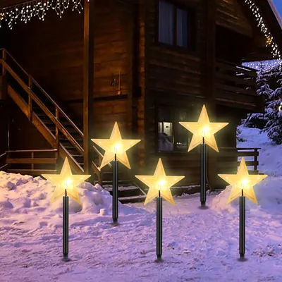Produktbild von Jopassy LED Leuchtstäbe Sterne 5er Set Sterne Weihnachtsbeleuchtung Weihnachtsbaum Lichterketten