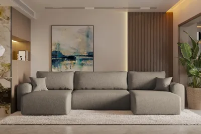 Zdjęcie produktu dla Sofa w kształcie U CAPRI narożnik tkanina Verita Ciemnobeżowy