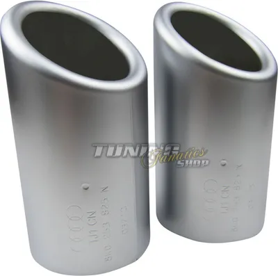 Immagine prodotto di 2x terminali di scarico originali Copertura dello scarico in alluminio VW Seat Skoda da terminali di scarico da 65mm