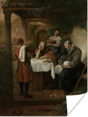 Produktbild von MuchoWow® Poster Die Jünger von Emmaus - Jan Steen 120x160 cm - Wandbilder