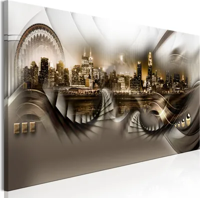 Produktbild von Modernes Wandbild d-C-0253-b-a (150x50 cm) - 1 Teilig Bilder Fotografie auf Leinwand Foto Bild Dekoration Wand Bilder Kunstdruck NEW YORK ABSTRAKT