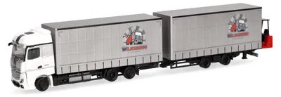 Produktbild von Herpa LKW Modell Mercedes-Benz Actros Jumbogardinen-Hängerzug, Maßstab 1:87, Germany, Kunststoff