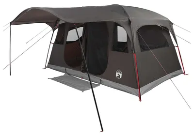 Image de Tente tunnel vidaXL marron et gris, 427 x 305 x 205 cm, polyester et acier