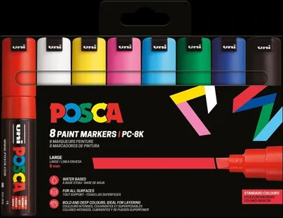 Produktbild von Faber Castell Marker UNI POSCA PC-8K 8 mm 8er Set Basic