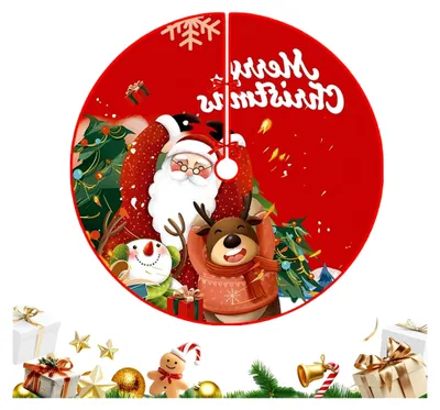 Produktbild von Weihnachtsbaumdecke | 89 cm Rote festliche Winterdekoration für das Zuhause