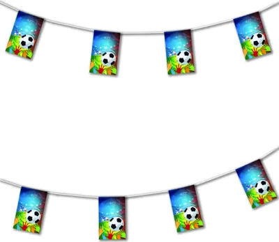 Image de Guirlande de football en papier ignifuge 4,5 m multicolore - taille unique