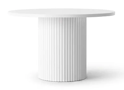 Produktbild von Runder Tisch ALBA Ø 100 cm – nicht ausziehbar – Weiß – für 6 Personen – Wohnzimmertisch und Esstisch - Metallgestell