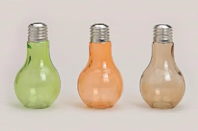 Produktbild von Vase Edison 18 cm, moderne Blumenvasen im Glühbirnen Design, 3 Farben, Farbe:natur