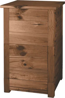Image de Lombricomposteur en bois - Marron - L 40,5 x P 38,5 x H 67 cm