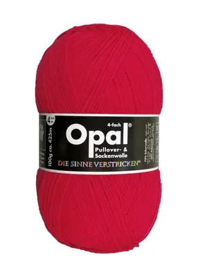 Produktbild von Opal Sockengarn - Uni 4fach Farbe: 5180 rot