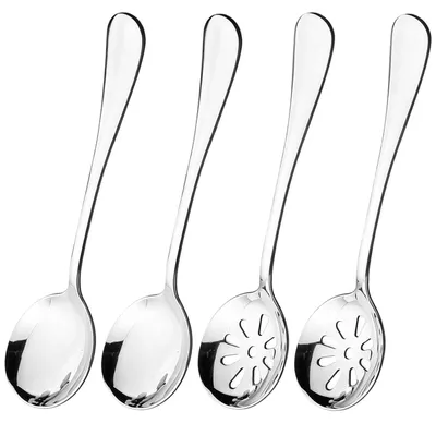 4-teiliges Edelstahl-Suppenlöffel-Set, Servierlöffel, Küchenhelfer