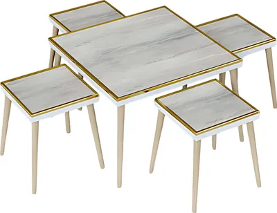 Produktbild von Elegantes graues Wohnzimmer-Set aus Holz und Edelstahl