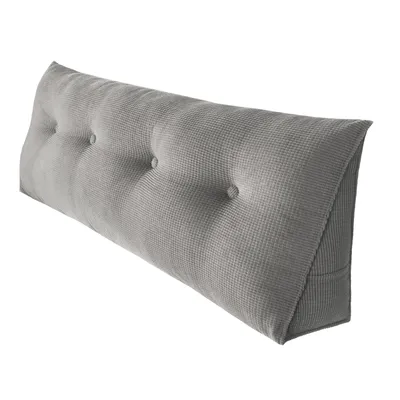 Produktbild von Lang Keilkissen Rückenlehne Kissen Wandkissen Lesekissen Lendenkissen für Bett Kopfteil Gepolstert mit Waschbar Bezug Leinen 140x50x20cm