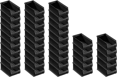 Produktbild von SuperSparSet 40x Leitfähige Sichtlagerbox 2.0 | HxBxT 7,5x10x17,5cm | 0,8 Liter | ESD, Sichtlagerbehälter, Sichtlagerkasten, Sichtlagerkastensortiment, Sortierbehälter